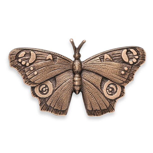 Grabfigur Tagpfauenauge - Schmetterling aus Bronze - Schmetterling Acacia / Bronze braun / 5,5x9,5x1cm (HxBxT)