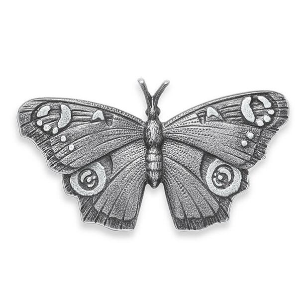 Edle Schmetterlingsfigur fr den Grabstein aus Aluminium - Schmetterling Adelia / Aluminium grau / 5,5x9,5x1cm (HxBxT)