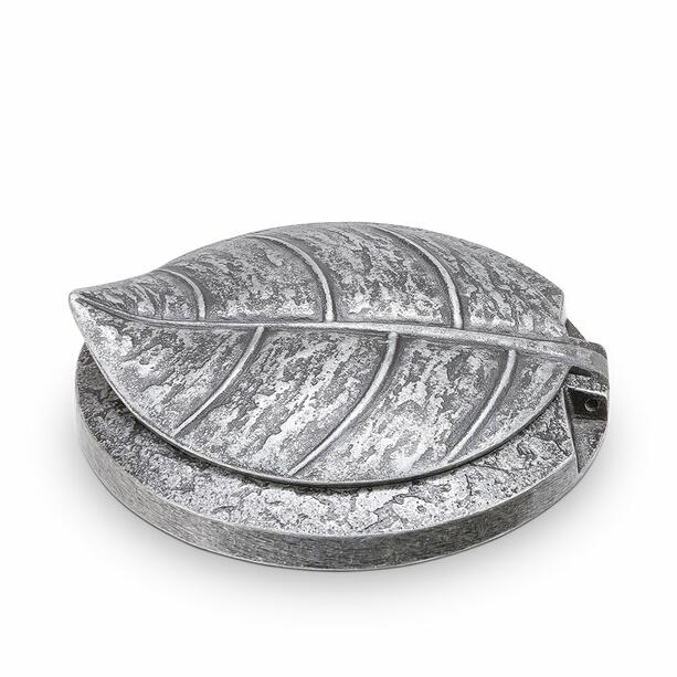Schmuckvoller Vasenring aus Aluminium oder Bronze mit Blatt Motiv - Anca / Aluminium