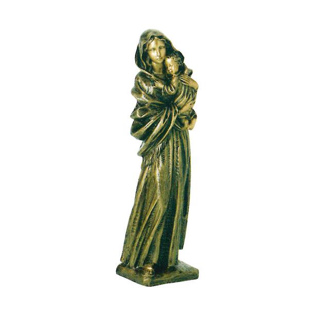 Maria mit Kind im Arm als Grab Bronzeskulptur - Madonna Brila