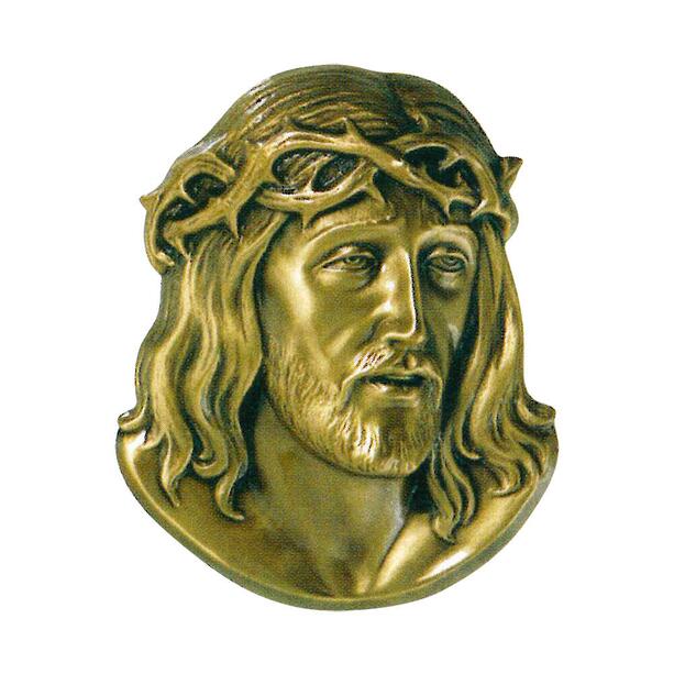 Bronze Wandrelief fr die Grabsttte - Jesus mit Kranz - Jesus Egil