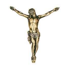Bronzegussfigur Christuskorpus mit friedvollem Gesicht -...