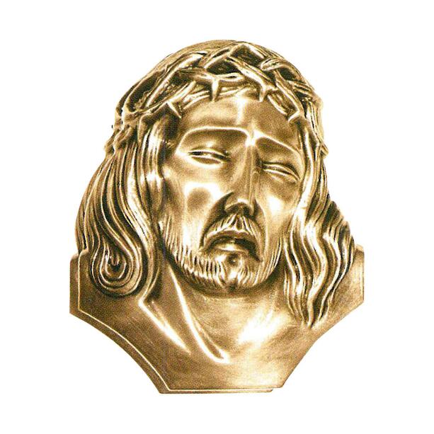 Kleines Wandrelief Jesus mit Rosenkranz aus Bronze - Jesus Krona
