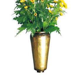 Elegante Blumenvase frs Grab aus Metall - rund - Lubia