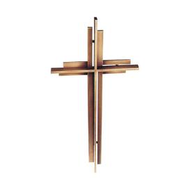 Stilvolles Kreuz aus Metall - plastisches Relief -...