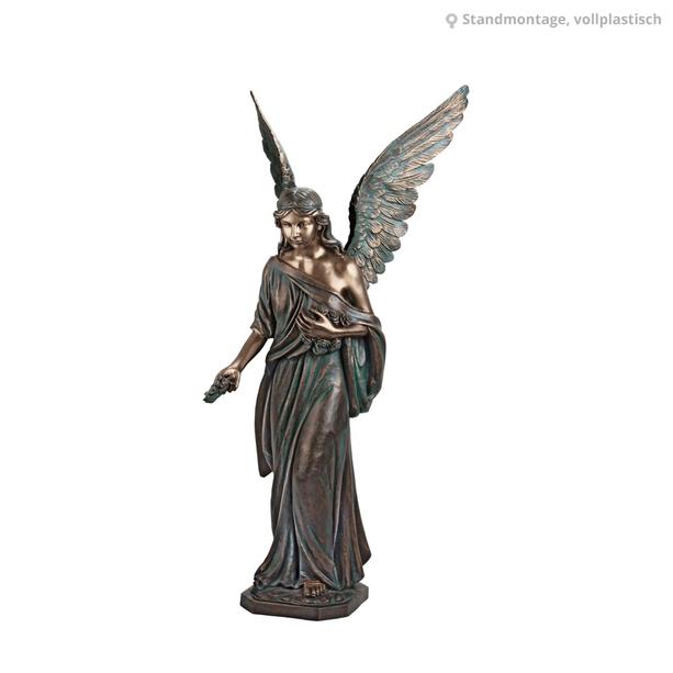 Bronze Engel Skulptur mit Rose - Angelo Grande