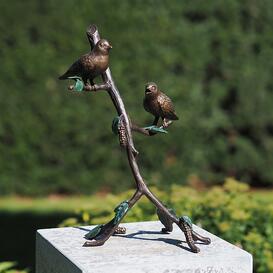 Stilvolle Bronze Grabdeko Vögel auf Ast - Fussilis