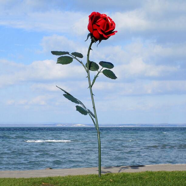 Große Rosen Metallfigur - Florale Friedhofsdekoration - Rosera