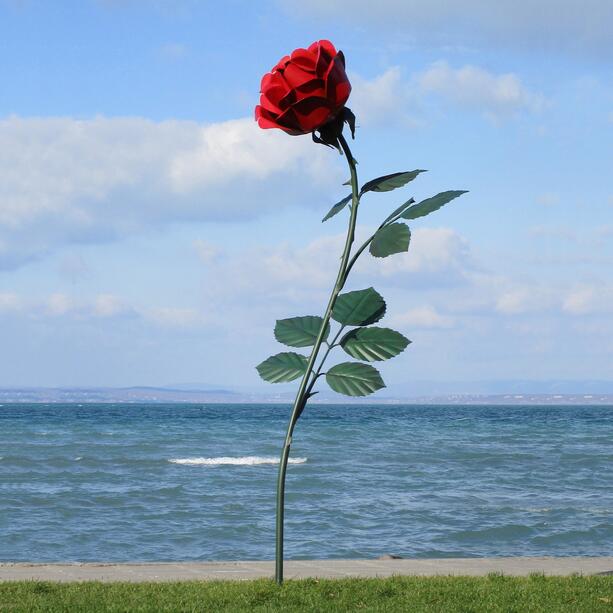 Große Rosen Metallfigur - Florale Friedhofsdekoration - Rosera