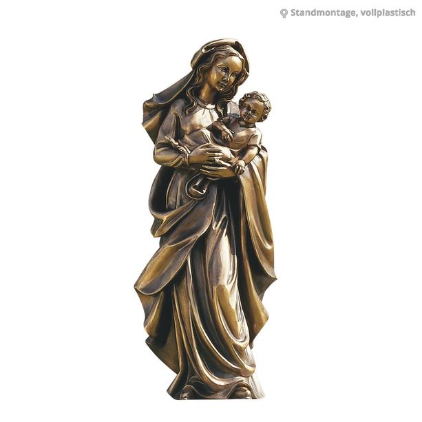 Bronze Maria Figur mit Kind - Madonna Lode