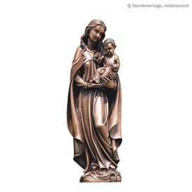 Bronze Marienstatue mit Kind - Madonna Credenti