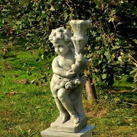 Steinguss Skulptur fr den Friedhof - Junge hlt Licht -...