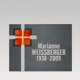 Besondere Liegeplatte Urnengrab mit Kreuz Motiv in...