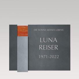 Moderner Designer Urnengrabstein liegend mit Grauvr &...