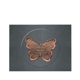 Urnengrab Gedenkplatte mit Schmetterling in Bronze &...