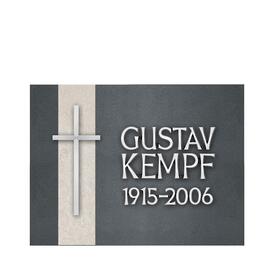 Schner Granit Liegestein Urnengrab mit Kreuz & Gravur in...
