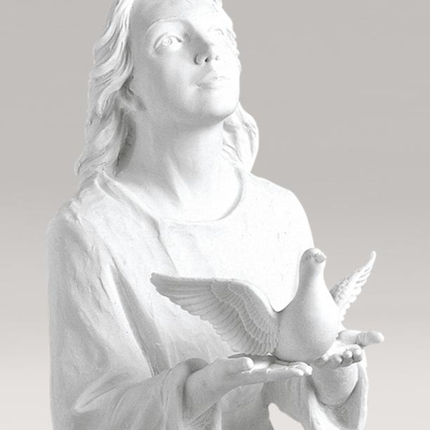 Marmorguss Madonnen Skulptur kniend - Madonna Columba