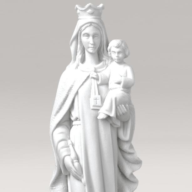 Madonna mit Kind Marmor Guss Skulptur - Maria Imperata