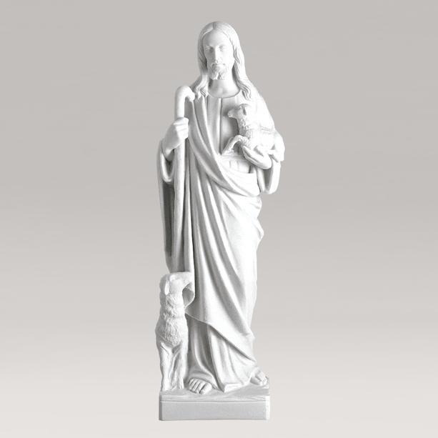 Christusfigur aus Marmorguss - Jesus als Hirte
