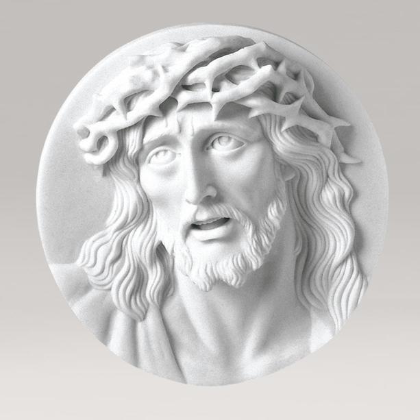 Skulptur Jesu aus Marmorguss - Christus mit Dornenkranz