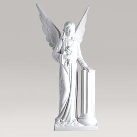 Engelskulptur aus Marmorguss - Engel mit Sule
