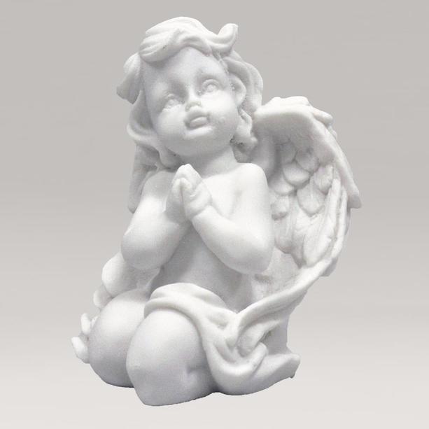 Kniender Engel Skulptur aus Marmorguss - Angelo Midi