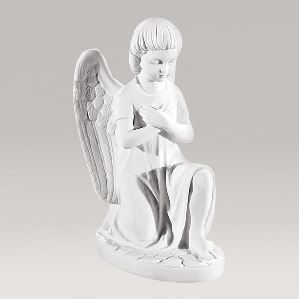 Engel Skulptur aus Marmor Guss - Kniender Engel