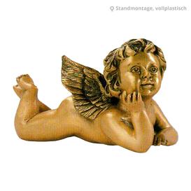Liegender Engel Bronze Deko Figur - Angelus Bugia