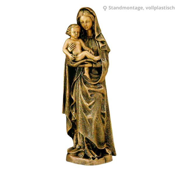 Marienskulptur aus Bronze mit Kind - Madonna Korona