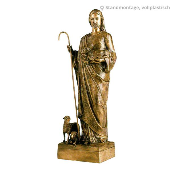 Bronze Skulptur Jesu Christi als Hirte - Christus Guter Hirte