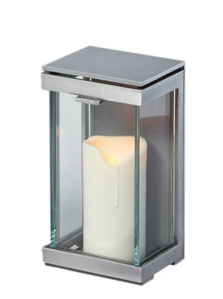 Moderne Grablampe aus Aluminium - Greva / Rckwand aus Glas