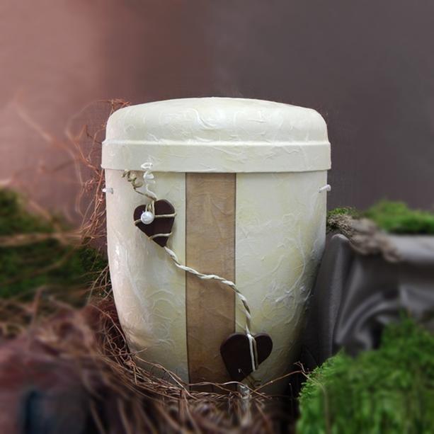 Bio Urne aus Naturmaterial in Creme - Marsala