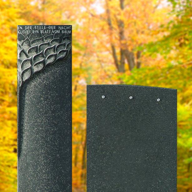 Schöner Grabstein zweiteilig schwarz aus Granit - Farinole