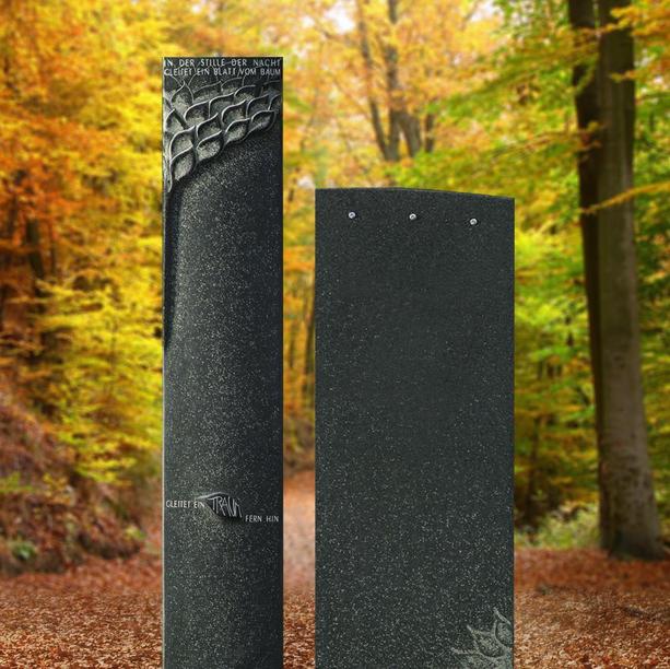 Schönes Doppelgrabmal zweiteilig Granit schwarz - Farinole