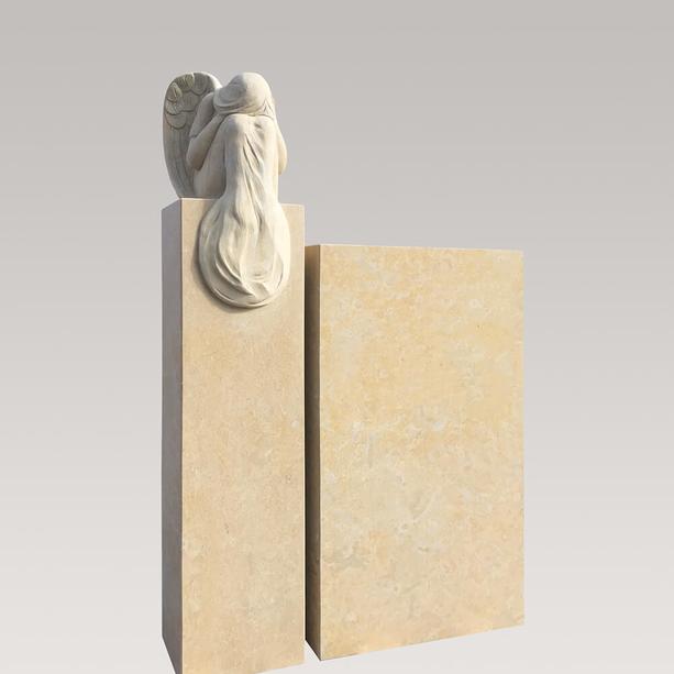 Grabstein Sandstein modern Engel Statue - Mirabel