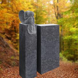 Grabstein Einzelgrab mit Granit Grabengel kaufen - Josselin