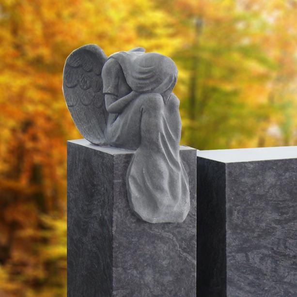 Grabstein Doppelgrab Granit mit Engelfigur - Josselin