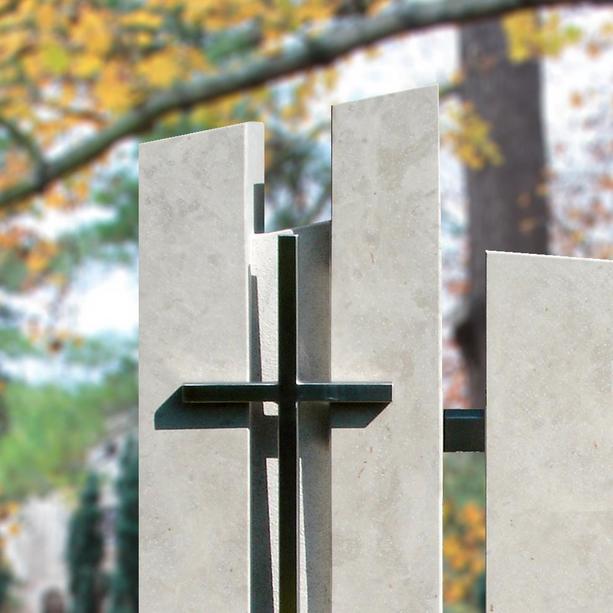 Mehrteiliger Grabstein modern mit Kreuz - Artema
