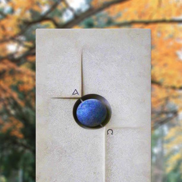 Urnenstein mit Granit Kugel preiswert bestellen - Azur