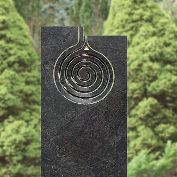 Exklusiver Urnengrabstein Granit Spirale - Bergolo
