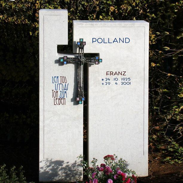 Urnengrabstein mit Bronze Kreuz kaufen - Capretti