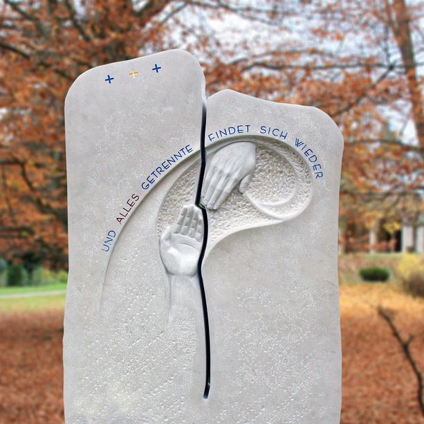 Grabmal Naturstein mit schöner Hände Gestaltung - Lucon