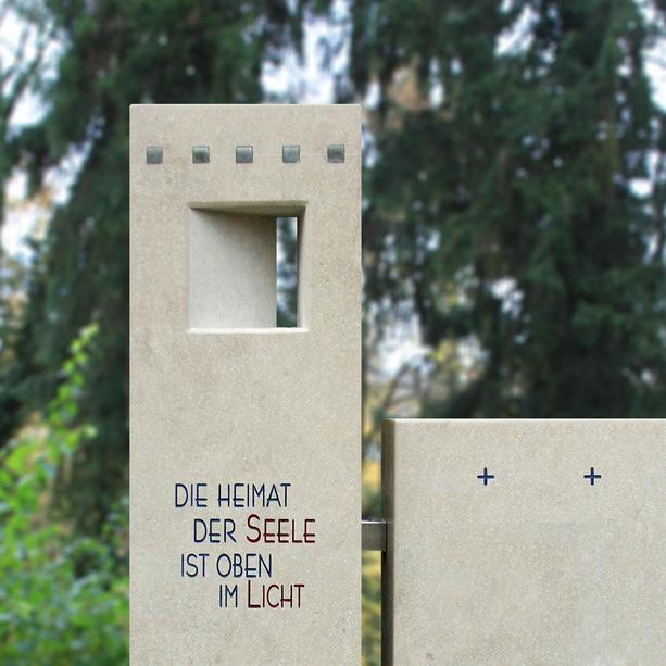 Grabmal Doppelgrab Naturstein moderne Gestaltung - Aura