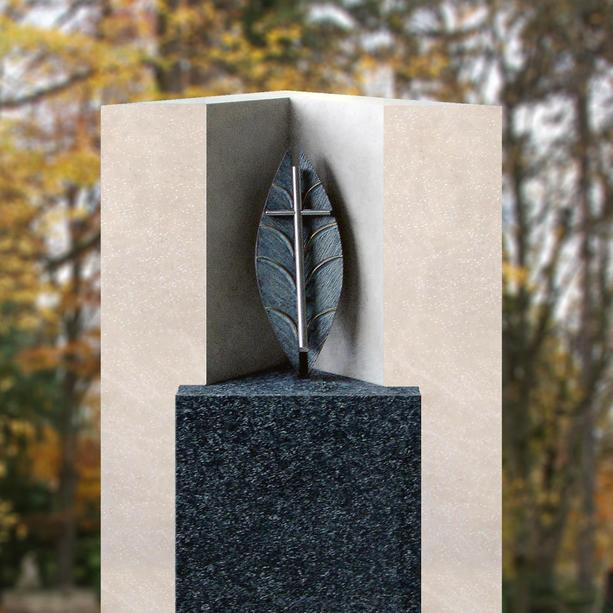 Grabstein vom Bildhauer Kalkstein Granit hell & dunkel - Alesso