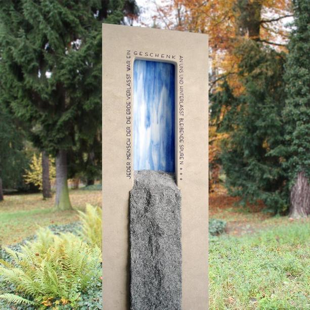 Doppelgrabstein Naturstein moderne Grabsteinkunst - Memento