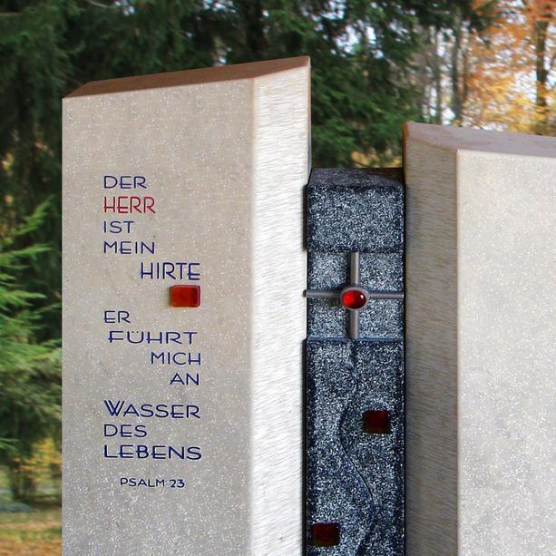 Modernes Grabzeichen Urnengrab Glas & Sterne - Nazarus