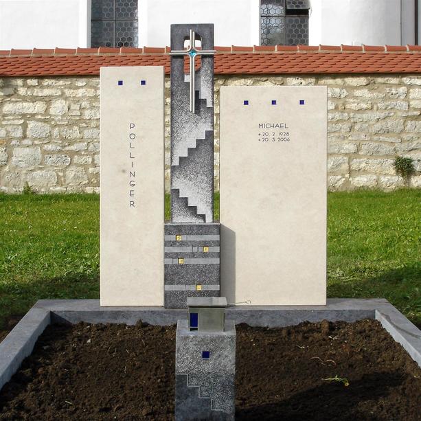 Grabstein Familiengrab mehrteilig mit Kreuz - Sottana