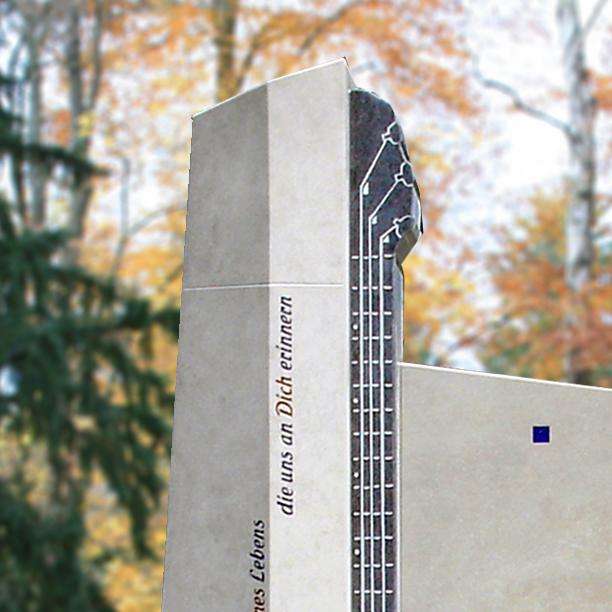 Besonderer Gedenkstein Doppelgrab für Musiker mit Gitarre - Concerto