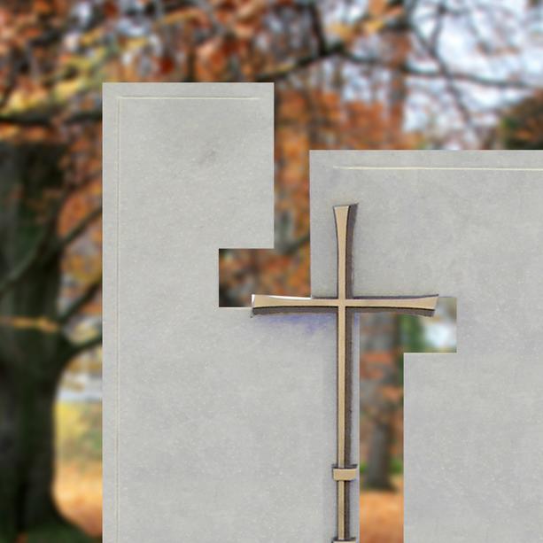 Doppelgrabstein moderne Grabsteinkunst mit Kreuz - Laterano