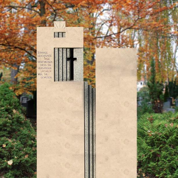 Grabdenkmal zweiteilig Naturstein modernes Design - Tanaro
